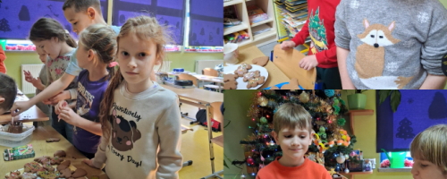 Przygotowania do klasowej wigilii w klasie II e. Zdobienie pierników